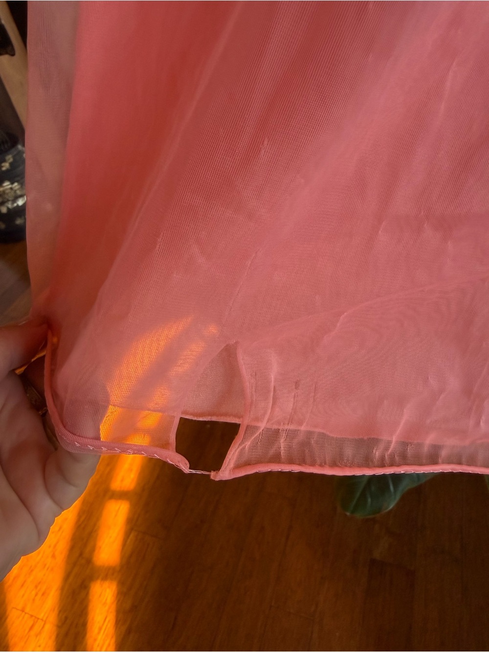 Vintage Pink Peignoir slip nightie imperfection but fabulous - Picture 6 of 14
